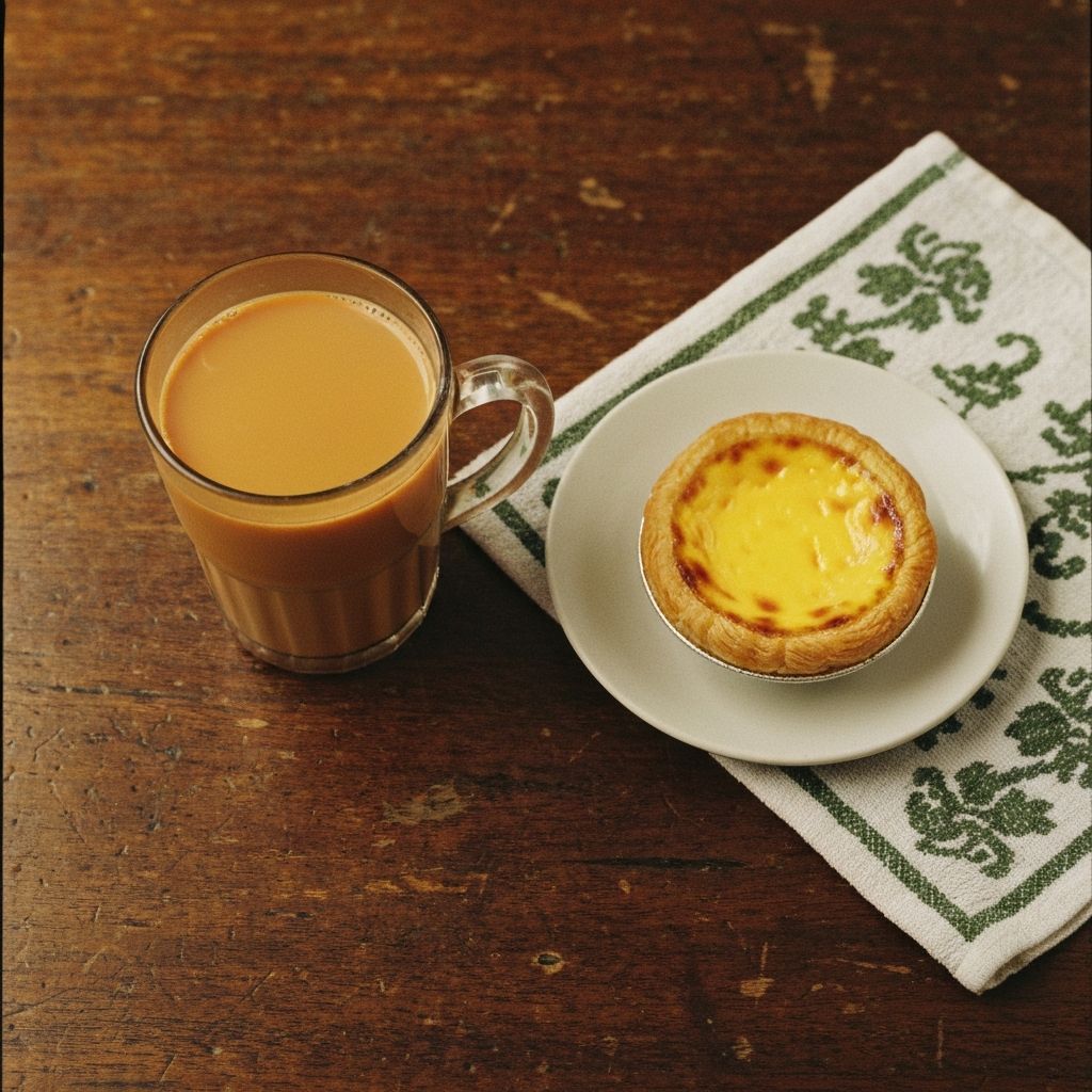 Hong Kong style milk tea and egg tart